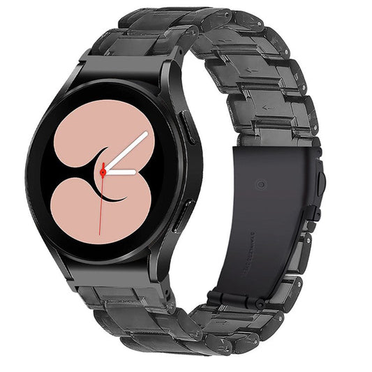 For Samsung Galaxy Watch4 Active 40mm/44mm / Watch4 Classic 42mm/46mm Smart Watch Strap Replacement Resin Wrist Band - Transparent Black