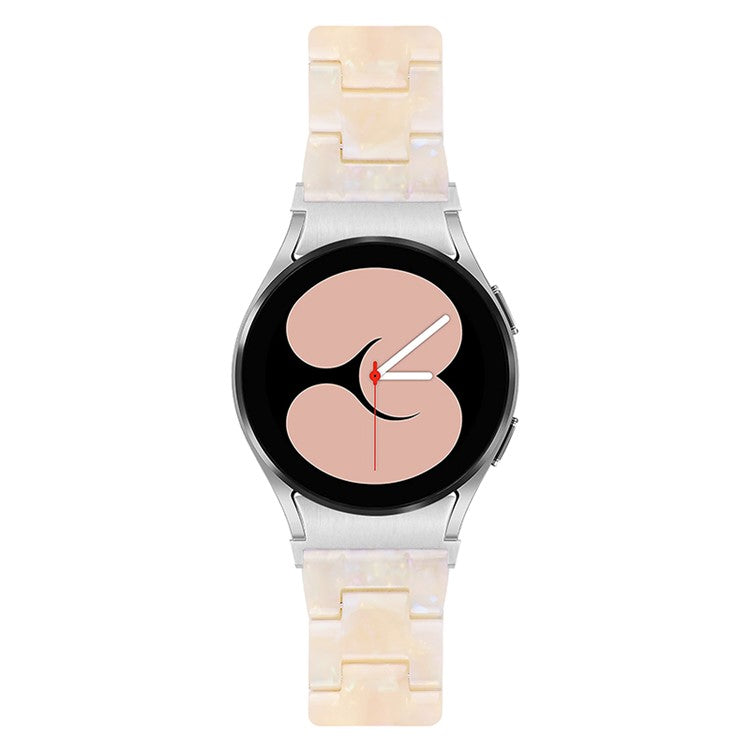 For Samsung Galaxy Watch4 Active 40mm/44mm / Watch4 Classic 42mm/46mm Smart Watch Strap Replacement Resin Wrist Band - Fluorescent White