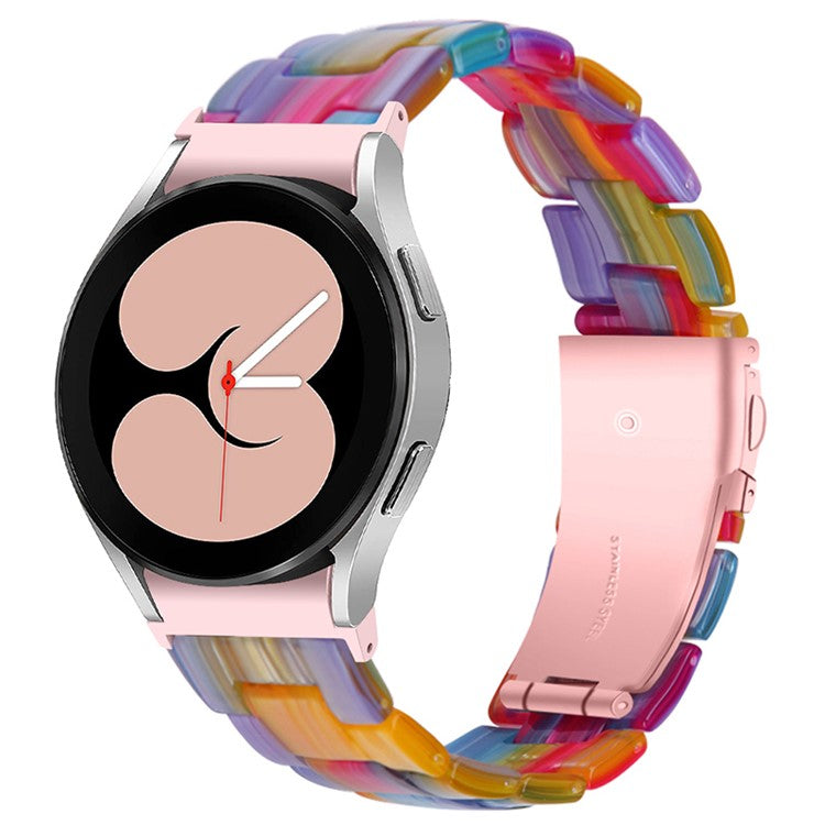 For Samsung Galaxy Watch4 Active 40mm/44mm / Watch4 Classic 42mm/46mm Stylish Resin Wrist Strap Smart Watch Replacement Band - Rainbow