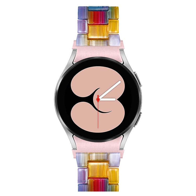 For Samsung Galaxy Watch4 Active 40mm/44mm / Watch4 Classic 42mm/46mm Stylish Resin Wrist Strap Smart Watch Replacement Band - Rainbow