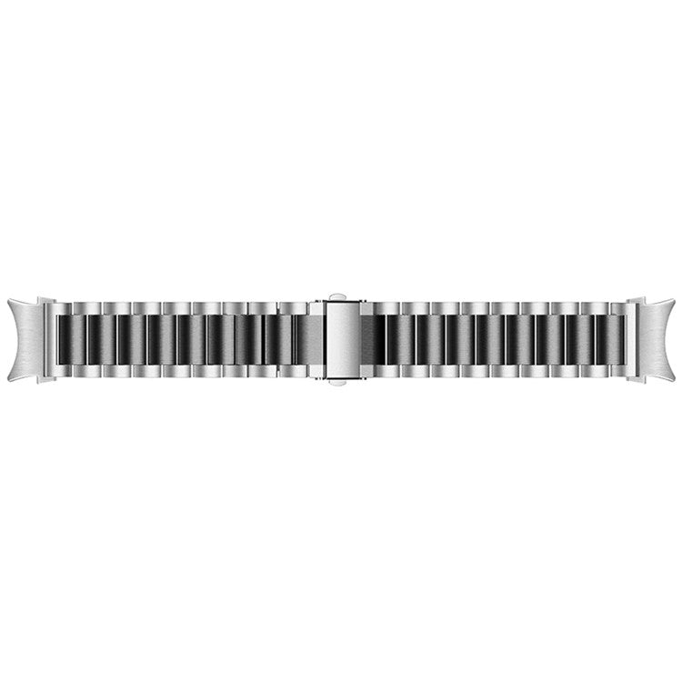 For Samsung Galaxy Watch4 Active 40mm/44mm / Watch4 Classic 42mm/46mm Replacement Watchband 3 Beads Stainless Steel Wrist Strap - Silver/Black