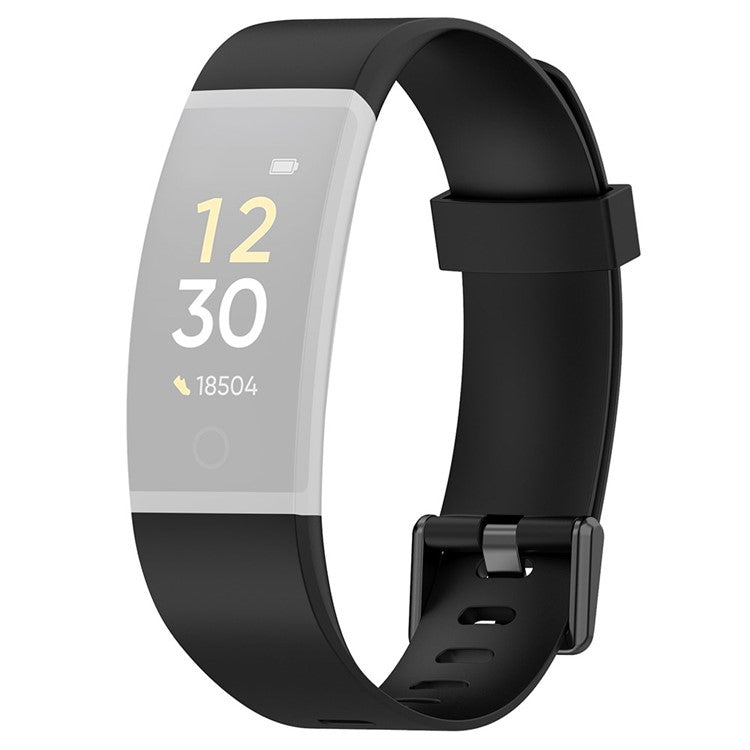 For Realme Band RMA199 Waterproof Silicone Solid Color Watch Band Replacement Watch Strap - Black
