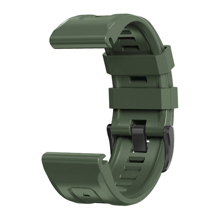 For Garmin Fenix 7X Wear-resistant Silicone Watch Band Replacement Adjustable Wrist Strap with Buckle - Army Green
