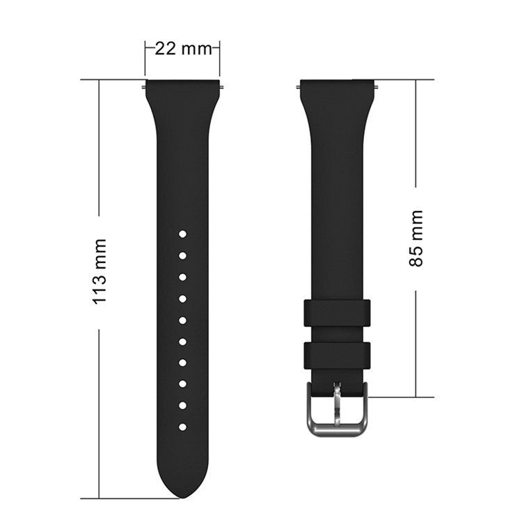 For Samsung Galaxy Watch3 45mm/Gear S3 Classic/Huawei Watch GT 2e/GT 2 46mm/Honor Magic 22mm Silicone Watch Band Quick Release Wrist Strap with Buckle for Sports Watch - Black