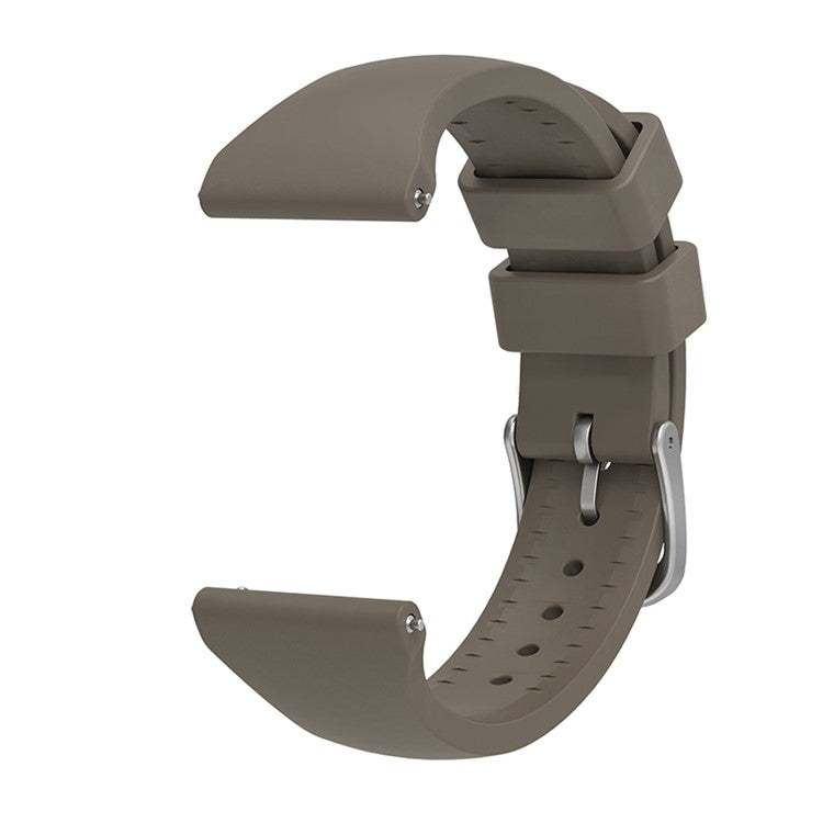 For Samsung Galaxy Watch3 45mm/Gear S3 Classic/Huawei Watch GT 2e/GT 2 46mm/Honor Magic 22mm Silicone Watch Band Quick Release Wrist Strap with Buckle for Sports Watch - Coffee