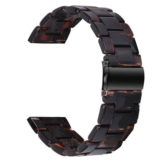For Fossil Gen5 Carlyle/Gen5 Julianna/Gen5 Garrett/Gen5 Carlyle HR Resin Watch Band Stylish Quick Release 22mm Wrist Strap Smart Watch Replacement Part - Dark Brown
