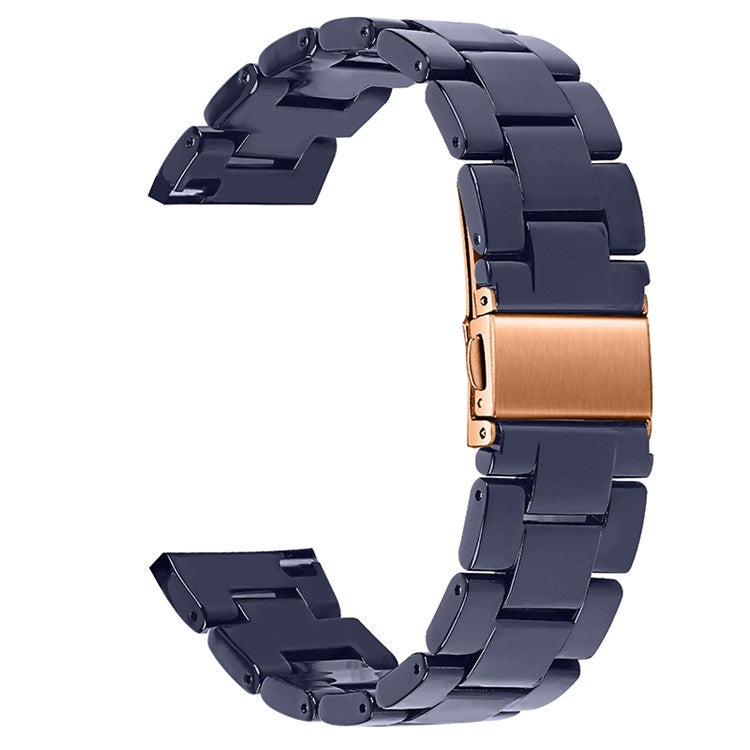 For Fossil Gen5 Carlyle/Gen5 Julianna/Gen5 Garrett/Gen5 Carlyle HR Resin Watch Band Stylish Quick Release 22mm Wrist Strap Smart Watch Replacement Part - Midnight Blue