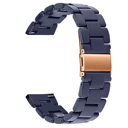 For Fossil Gen5 Carlyle/Gen5 Julianna/Gen5 Garrett/Gen5 Carlyle HR Resin Watch Band Stylish Quick Release 22mm Wrist Strap Smart Watch Replacement Part - Midnight Blue