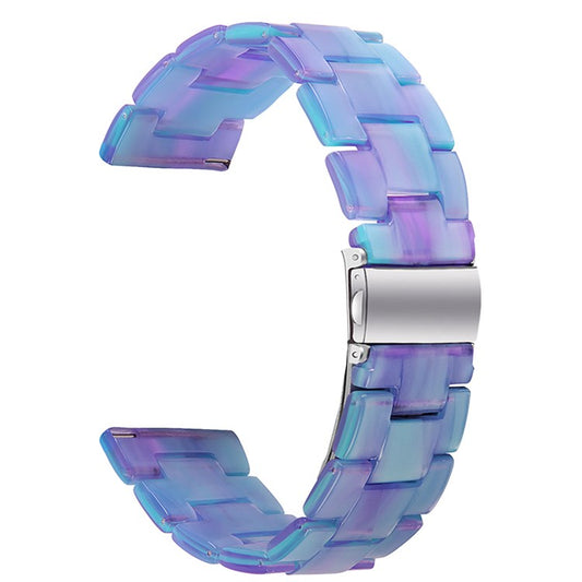 For Fossil Gen 5 Carlyle/Gen 5 Julianna/Gen 5 Garrett/Gen 5 Carlyle HR 22mm Watch Strap Stylish Replacement Resin Wrist Band - Blue/Purple