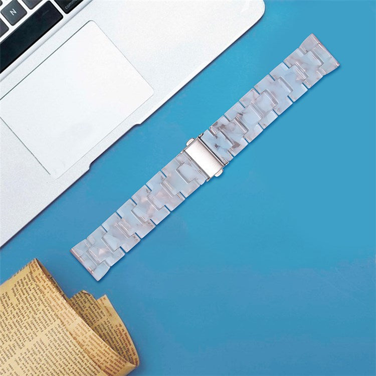 For Huami Amazfit GTR 47mm/Pace/Stratos/Stratos 2/Youth Edition 22mm Fashionable 3 Beads Resin Watch Strap Replacement Wrist Band - Light Blue