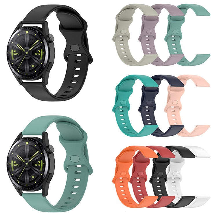 For Huawei Watch GT 3 46mm/Watch GT 2 46mm/Watch GT Runner Silicone Watch Band 22mm Adjustable Wrist Strap Replacement - Black