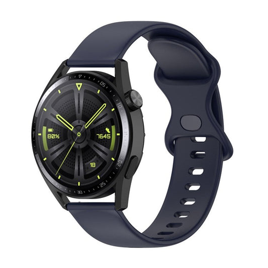 For Huawei Watch GT 3 46mm/Watch GT 2 46mm/Watch GT Runner Silicone Watch Band 22mm Adjustable Wrist Strap Replacement - Dark Blue