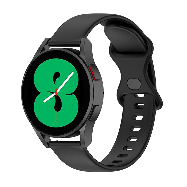 For Samsung Galaxy Watch 4 40mm / 44mm / Watch 4 Classic 42mm / Amazfit Bip 3 / GTS 3 Silicone Watch Band 20mm Quick Release Wrist Strap with Butterfly Buckle for Sports Watch - Black