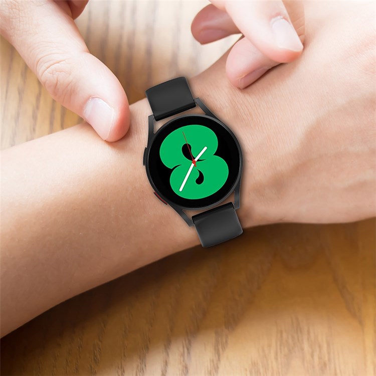 For Samsung Galaxy Watch 4 40mm / 44mm / Watch 4 Classic 42mm / Amazfit Bip 3 / GTS 3 Silicone Watch Band 20mm Quick Release Wrist Strap with Butterfly Buckle for Sports Watch - Black