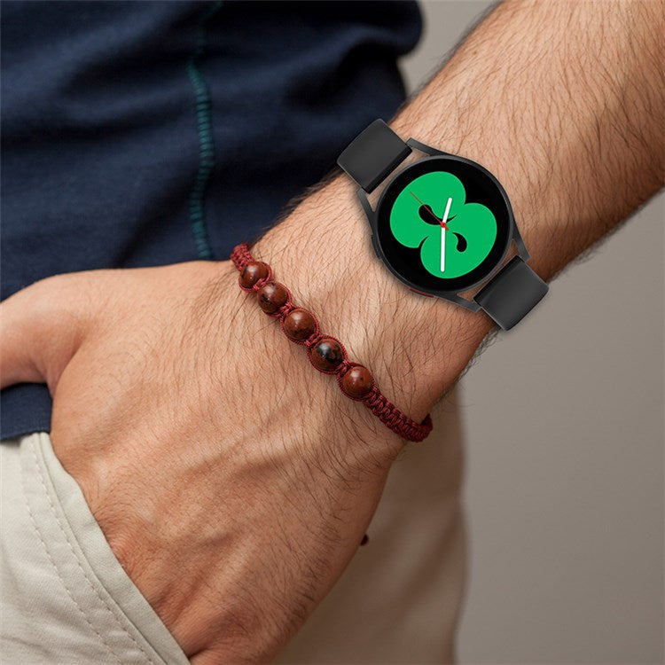 For Samsung Galaxy Watch 4 40mm / 44mm / Watch 4 Classic 42mm / Amazfit Bip 3 / GTS 3 Silicone Watch Band 20mm Quick Release Wrist Strap with Butterfly Buckle for Sports Watch - Black