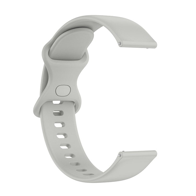 For Samsung Galaxy Watch 4 40mm  / 44mm / Watch 4 Classic 42mm / Amazfit Bip 3 / GTS 3 Silicone Watch Band 20mm Quick Release Wrist Strap with Butterfly Buckle for Sports Watch - Grey