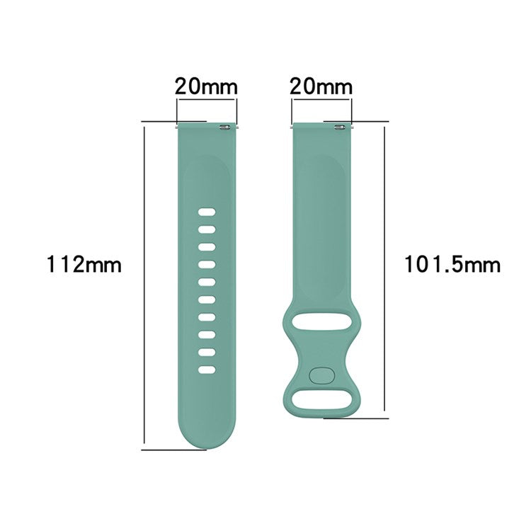 For Samsung Galaxy Watch4 40mm / 44mm / Galaxy Watch Active2 40mm / 44mm / Amazfit Bip 3 / GTS 3 Silicone Watch Strap 20mm Adjustable Replacement Wrist Band - Grey
