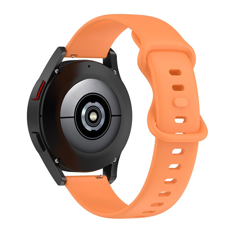 For Samsung Galaxy Watch4 40mm / 44mm / Galaxy Watch Active2 40mm / 44mm / Amazfit Bip 3 / GTS 3 Silicone Watch Strap 20mm Adjustable Replacement Wrist Band - Orange