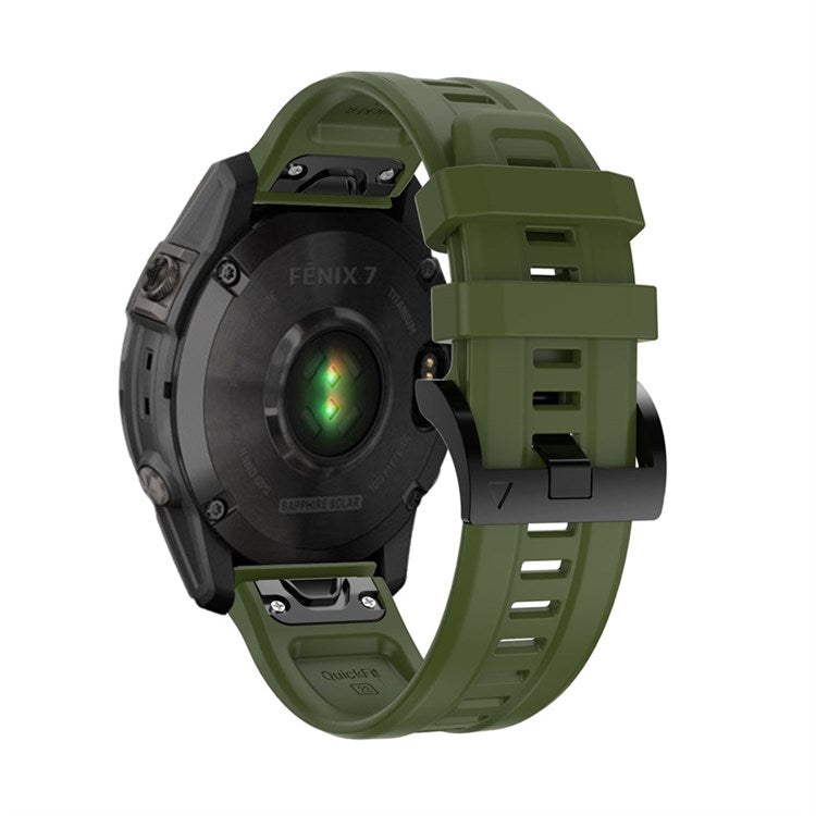 For Garmin Fenix 7 / Fenix 6 Pro / 5 / Amazfit Falcon Armband Silicone Watch Strap with Buckle - Army Green