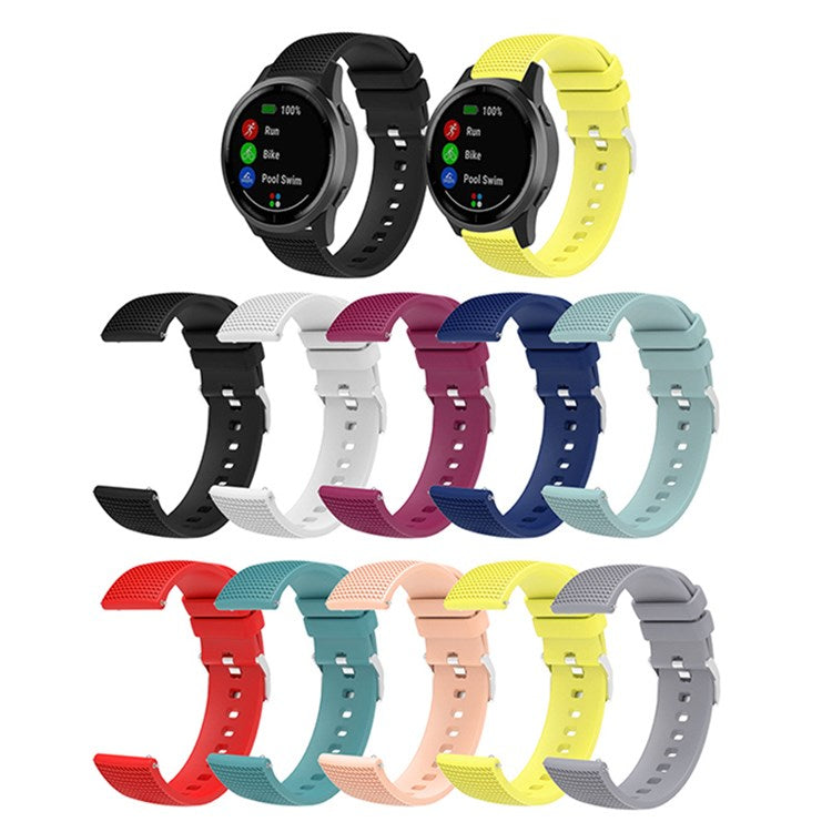 For Huawei TalkBand B5 Grid Design Soft Silicone Watch Band 18mm Replacement Strap with Silver Buckle - Grey