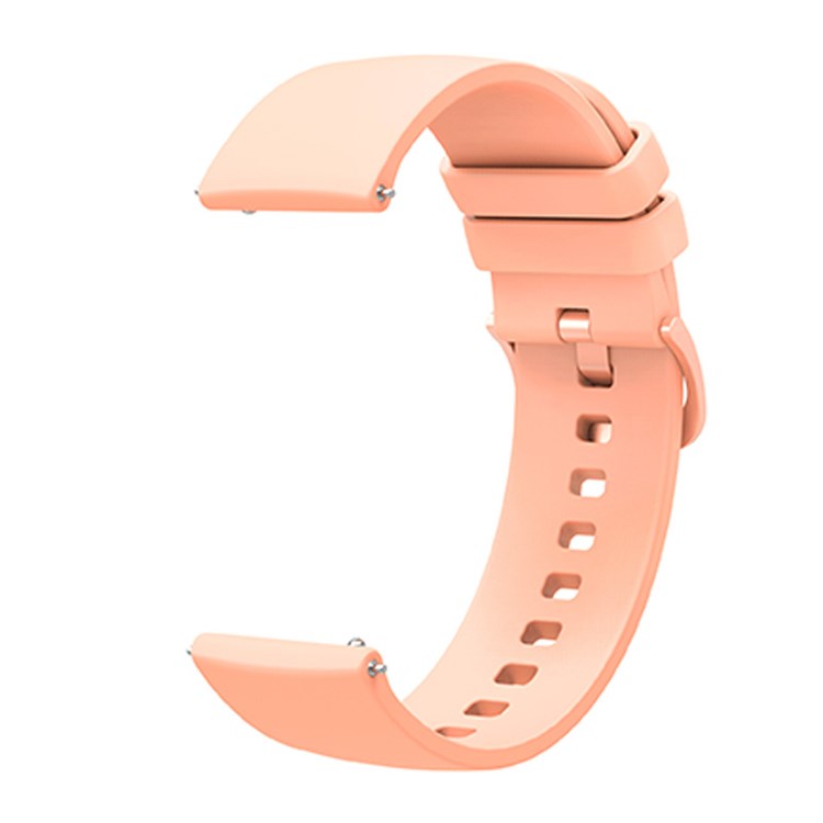 For Huawei TalkBand B5 Solid Color Soft Silicone Watch Band 18mm Adjustable Replacement Strap - Flesh Pink