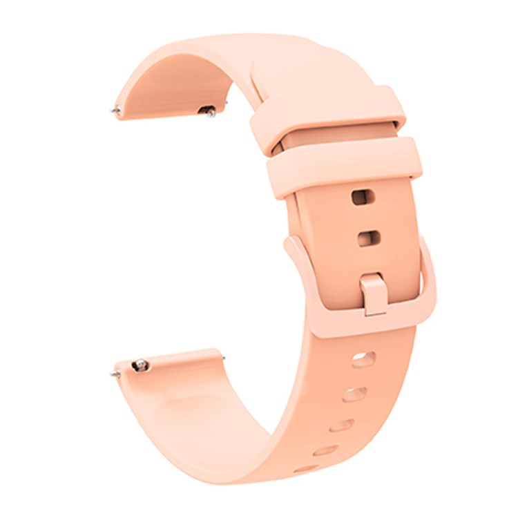 For Huawei TalkBand B5 Solid Color Soft Silicone Watch Band 18mm Adjustable Replacement Strap - Flesh Pink