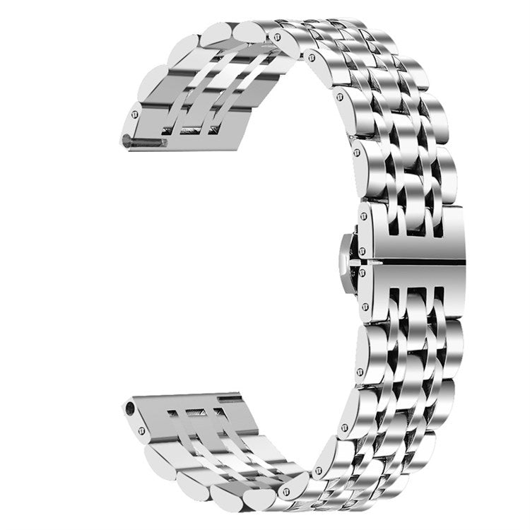 For Huawei Watch GT 2e/Watch GT 2 42mm/46mm 7 Beads Stainless Steel Smart Watch Band Replacement Strap 22mm - Silver