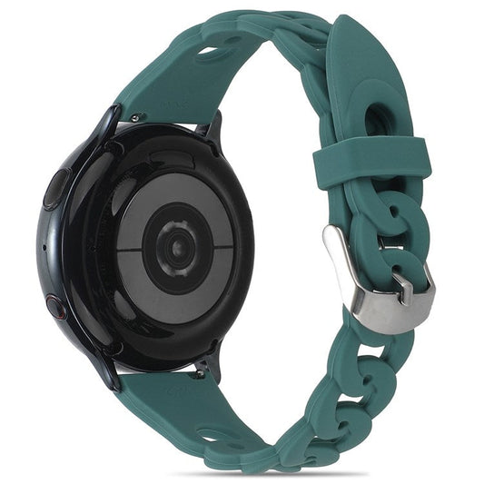 For Garmin Venu 2/Samsung Gear S3 Classic Circle Design Adjustable Silicone Strap 22mm Universal Replacement Watch Band - Green