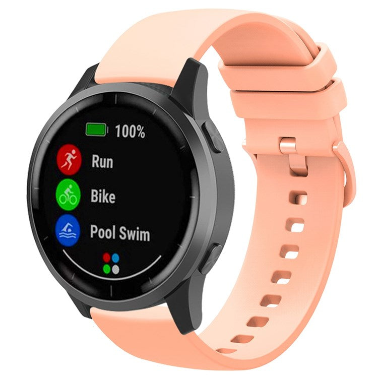 For Garmin Venu 2 Plus/Samsung Galaxy Watch4 Silicone Watch Band Quick Release Wrist Strap Sports Watch Replacement 20mm - Pink