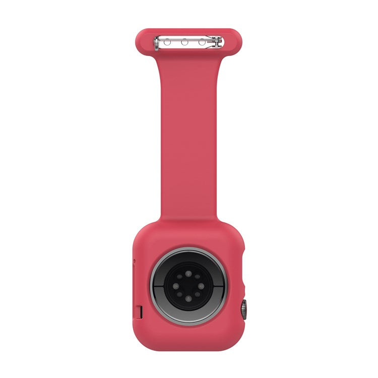 For Apple Watch Series 10 42mm / 9 8 7 41mm / 6 5 4 SE SE (2022) SE (2023) 40mm / 3 2 1 38mm Shockproof Silicone Smartwatch Frame Protector Watch Band Replacement - Red