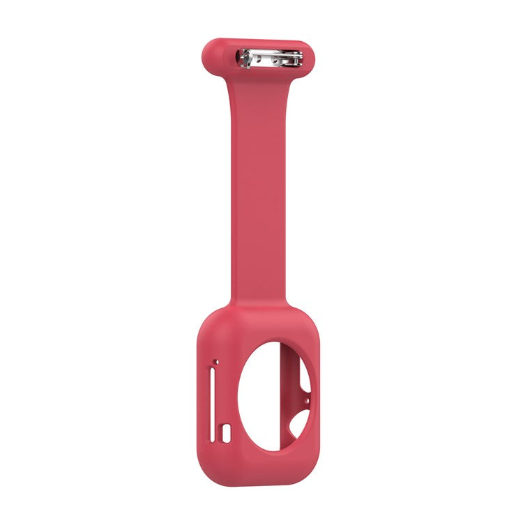 For Apple Watch Series 10 42mm / 9 8 7 41mm / 6 5 4 SE SE (2022) SE (2023) 40mm / 3 2 1 38mm Shockproof Silicone Smartwatch Frame Protector Watch Band Replacement - Red