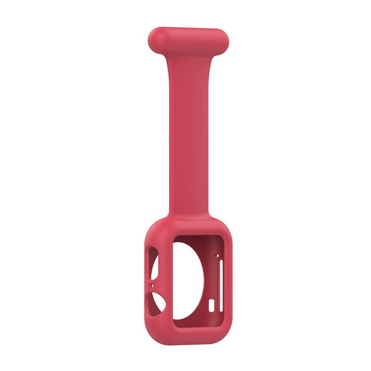 For Apple Watch Series 10 42mm / 9 8 7 41mm / 6 5 4 SE SE (2022) SE (2023) 40mm / 3 2 1 38mm Shockproof Silicone Smartwatch Frame Protector Watch Band Replacement - Red