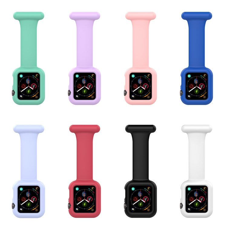 For Apple Watch Series 10 42mm / 9 8 7 41mm / 6 5 4 SE SE (2022) SE (2023) 40mm / 3 2 1 38mm Shockproof Silicone Smartwatch Frame Protector Watch Band Replacement - Red