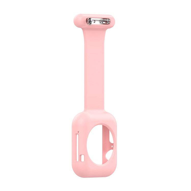 For Apple Watch Series 10 46mm / Ultra 2 Ultra 49mm / 9 8 7 45mm / SE (2023) SE (2022) SE 6 5 4 44mm / 3 2 1 42mm Impact-Resistant Silicone Watch Frame Protector Smart Watch Band - Pink