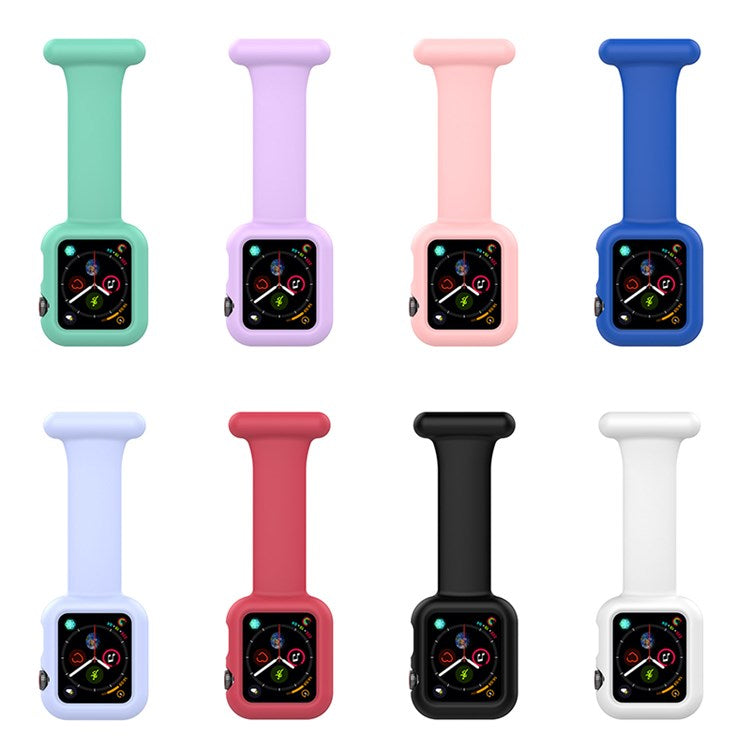 For Apple Watch Series 10 46mm / Ultra 2 Ultra 49mm / 9 8 7 45mm / SE (2023) SE (2022) SE 6 5 4 44mm / 3 2 1 42mm Impact-Resistant Silicone Watch Frame Protector Smart Watch Band - Pink