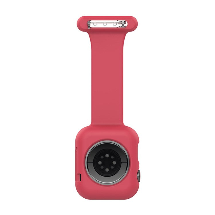 For Apple Watch Series 10 46mm / Ultra 2 Ultra 49mm / 9 8 7 45mm / SE (2023) SE (2022) SE 6 5 4 44mm / 3 2 1 42mm Impact-Resistant Silicone Watch Frame Protector Smart Watch Band - Red