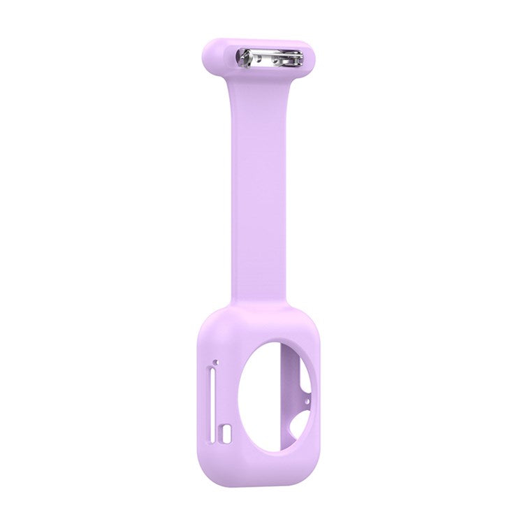 For Apple Watch Series 10 46mm / Ultra 2 Ultra 49mm / 9 8 7 45mm / SE (2023) SE (2022) SE 6 5 4 44mm / 3 2 1 42mm Impact-Resistant Silicone Watch Frame Protector Smart Watch Band - Light Purple