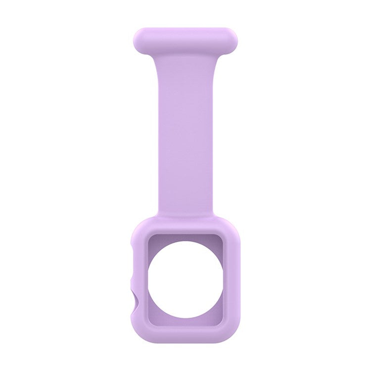 For Apple Watch Series 10 46mm / Ultra 2 Ultra 49mm / 9 8 7 45mm / SE (2023) SE (2022) SE 6 5 4 44mm / 3 2 1 42mm Impact-Resistant Silicone Watch Frame Protector Smart Watch Band - Light Purple