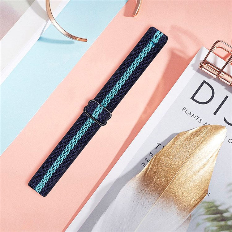 For Xiaomi Mi Band 5/6 Sport Elastics Nylon Watch Band Adjustable Woven Loop Wristband Replacement Bracelet Accessories - Midnight Blue
