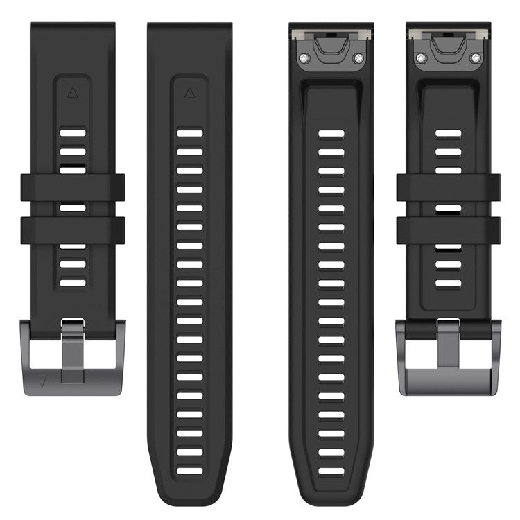 For Garmin Fenix 7/Epix Gen2/Descent G1/COROS VERTIX Silicone Watch Band Quick Release Wrist Strap Sports Watch Replacement Watchband - Black