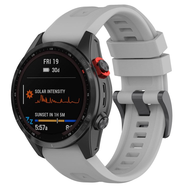 For Garmin Fenix 7/Epix Gen2/Descent G1/COROS VERTIX Silicone Watch Band Quick Release Wrist Strap Sports Watch Replacement Watchband - Grey