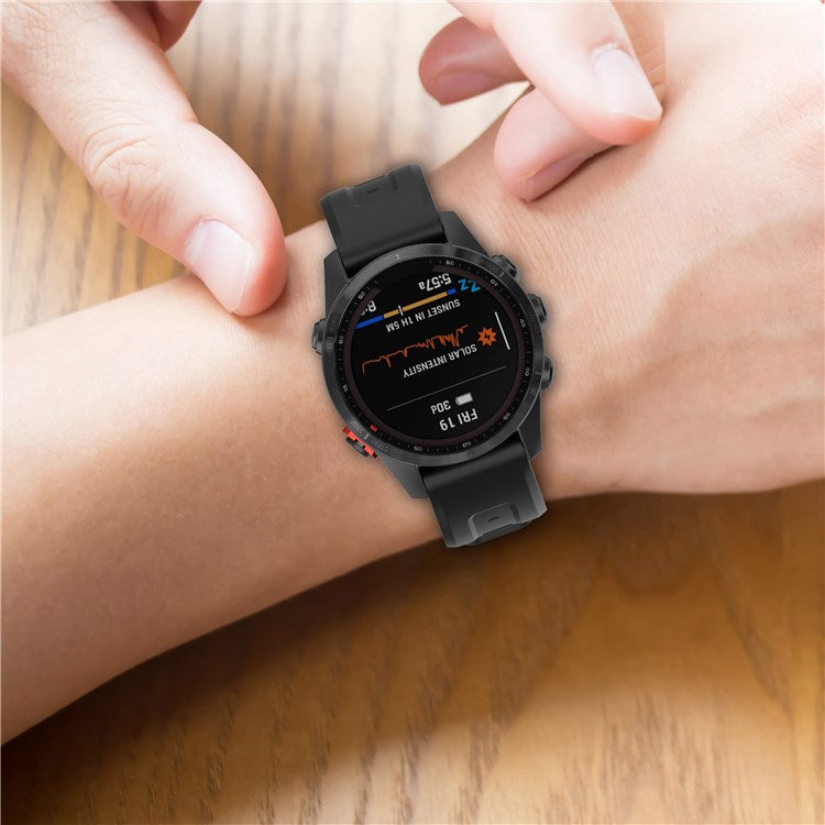 For Garmin Fenix 7/Epix Gen2/Descent G1/COROS VERTIX Silicone Watch Band Quick Release Wrist Strap Sports Watch Replacement Watchband - Grey