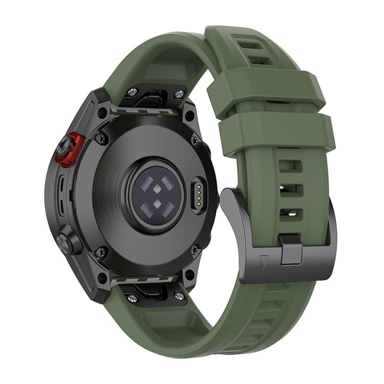 For Garmin Fenix 7/7 Solar/Epix Gen2 Quick Release Watch Band 22mm Silicone Wrist Strap Sports Watch Replacement Watchband with Metal Buckle - Midnight Green
