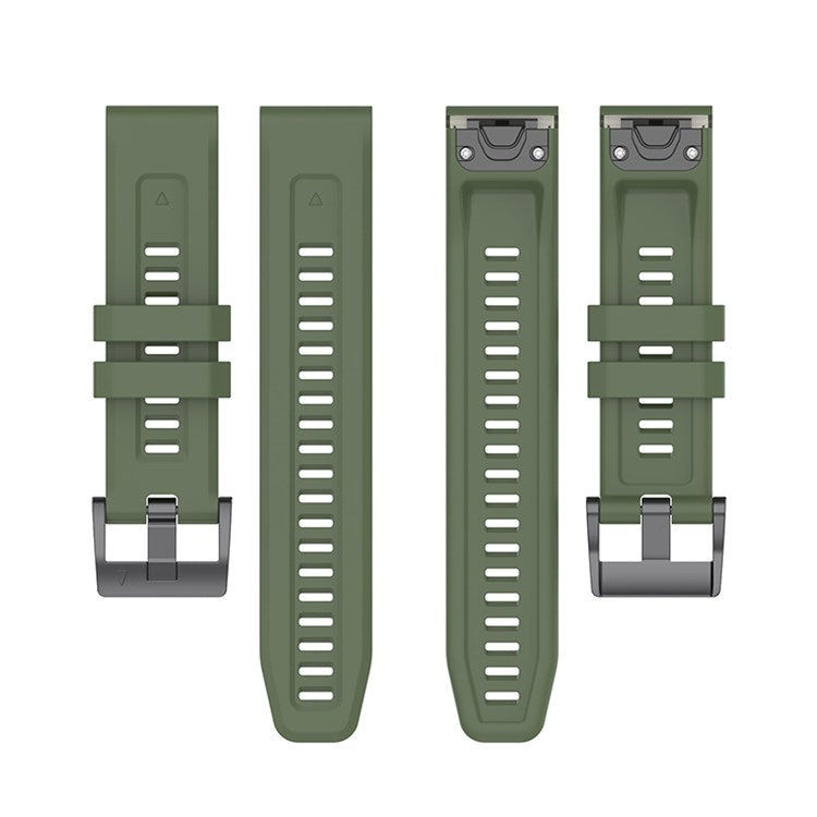For Garmin Fenix 7/7 Solar/Epix Gen2 Quick Release Watch Band 22mm Silicone Wrist Strap Sports Watch Replacement Watchband with Metal Buckle - Midnight Green