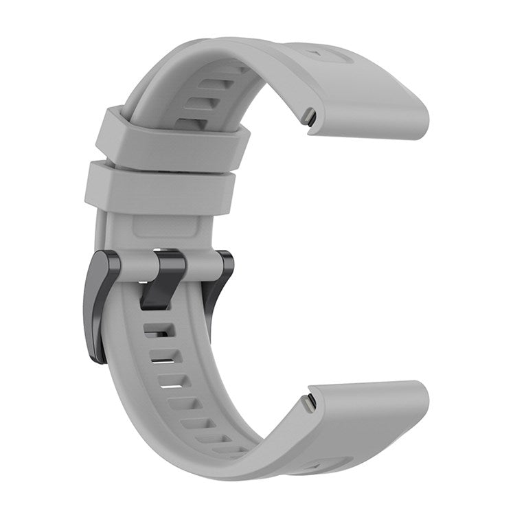 For Garmin Fenix 7/7 Solar/Epix Gen2 Quick Release Watch Band 22mm Silicone Wrist Strap Sports Watch Replacement Watchband with Metal Buckle - Grey