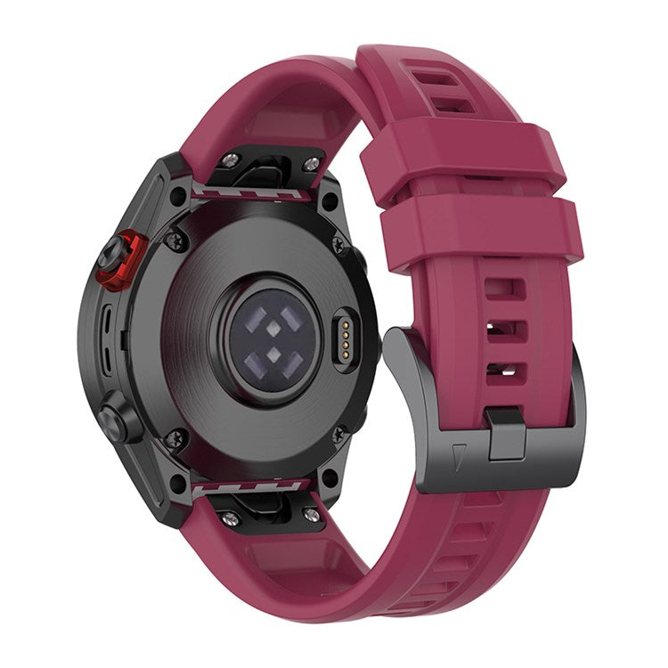 For Garmin Fenix 7/7 Solar/Epix Gen2 Quick Release Watch Band 22mm Silicone Wrist Strap Sports Watch Replacement Watchband with Metal Buckle - Wine Red