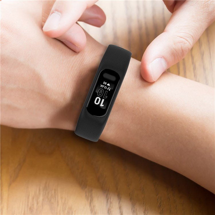 For Garmin Vivosmart 5 Armband Silicone Watch Strap with Case - Grey