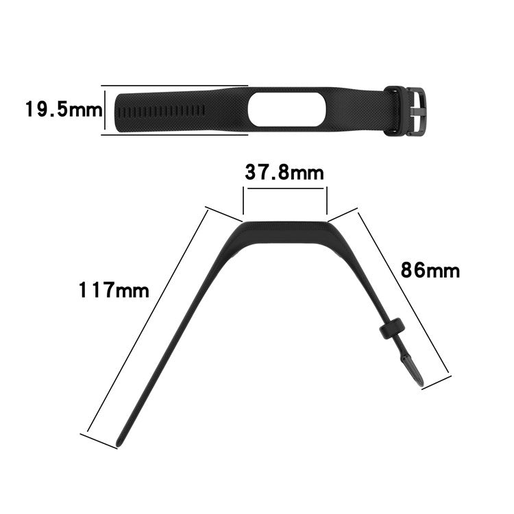 For Garmin Vivosmart 5 Armband Silicone Watch Strap with Case - Grey