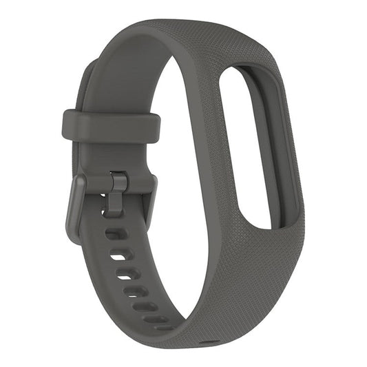 For GarminSmart 5 Wear-resistant Soft Silicone Watch Band with Case Protector Wrist Strap - Dark Grey