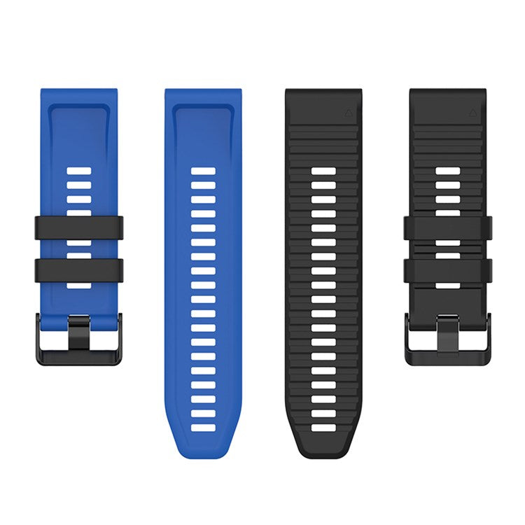 For Garmin Fenix 7X/6X/5X 26mm Replacement Smart Watch Strap Dual Color Silicone Watchband - Black/Blue